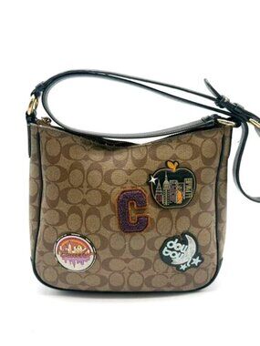 Coach C6919 Ellie File Bag In Signature Canvas With Disco Patches Bag EUC